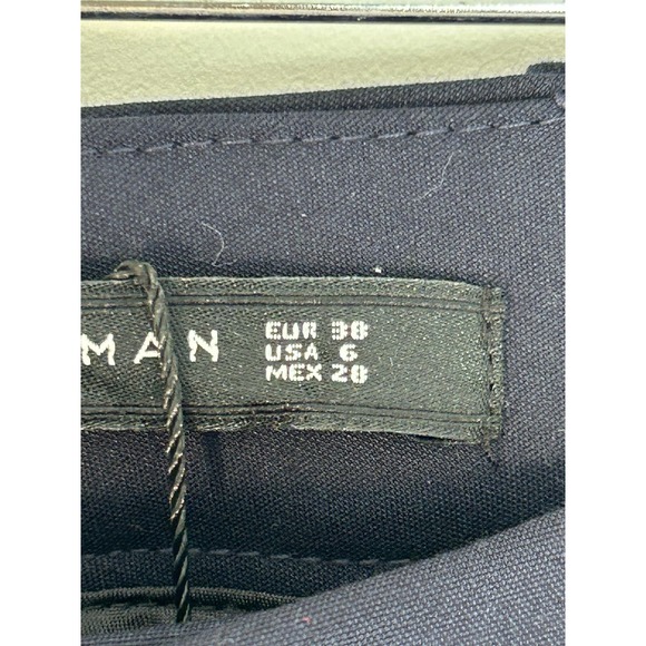 ZARA Woman Navy Trousers Red and White Side Stripe Size 6 - Picture 6 of 11